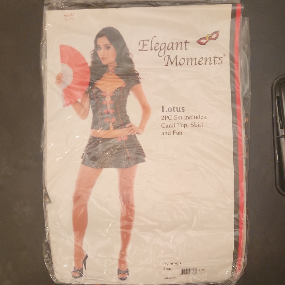Elegant Moments Black and Red Cami Top and Skirt Set